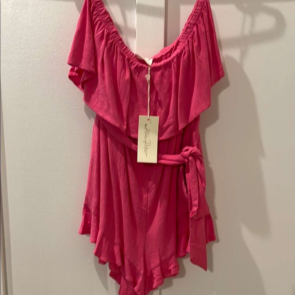 Pink Off-Shoulder Romper